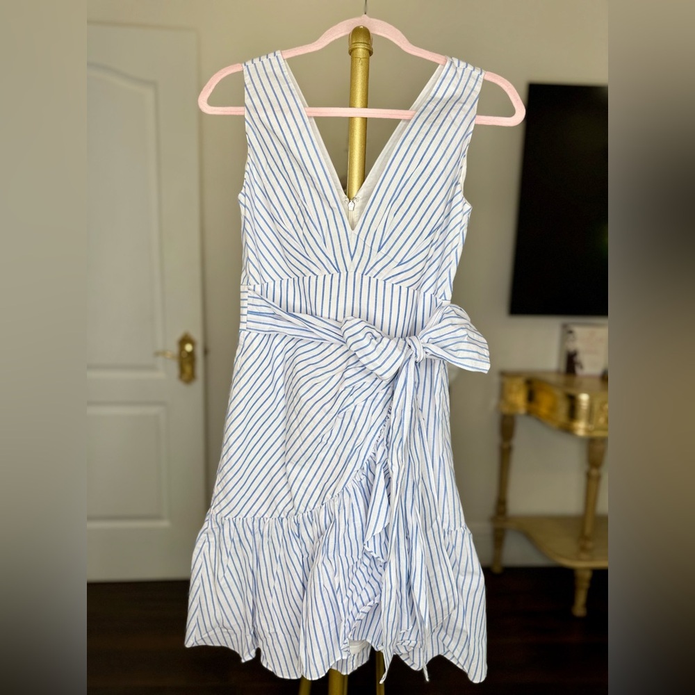 Rebecca Taylor Blue and White Asymmetrical Dress